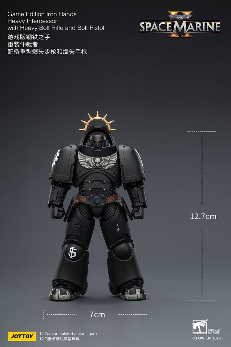 Joytoy 1/18 Warhammer Space Marine 2 Iron Hands Heavy Intercessor with Heavy Bolt Rifle and Bolt Pistol