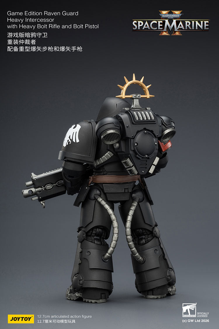 Joytoy 1/18 Warhammer Space Marine 2 Raven Guard Heavy Intercessor with Heavy Bolt Rifle and Bolt Pistol