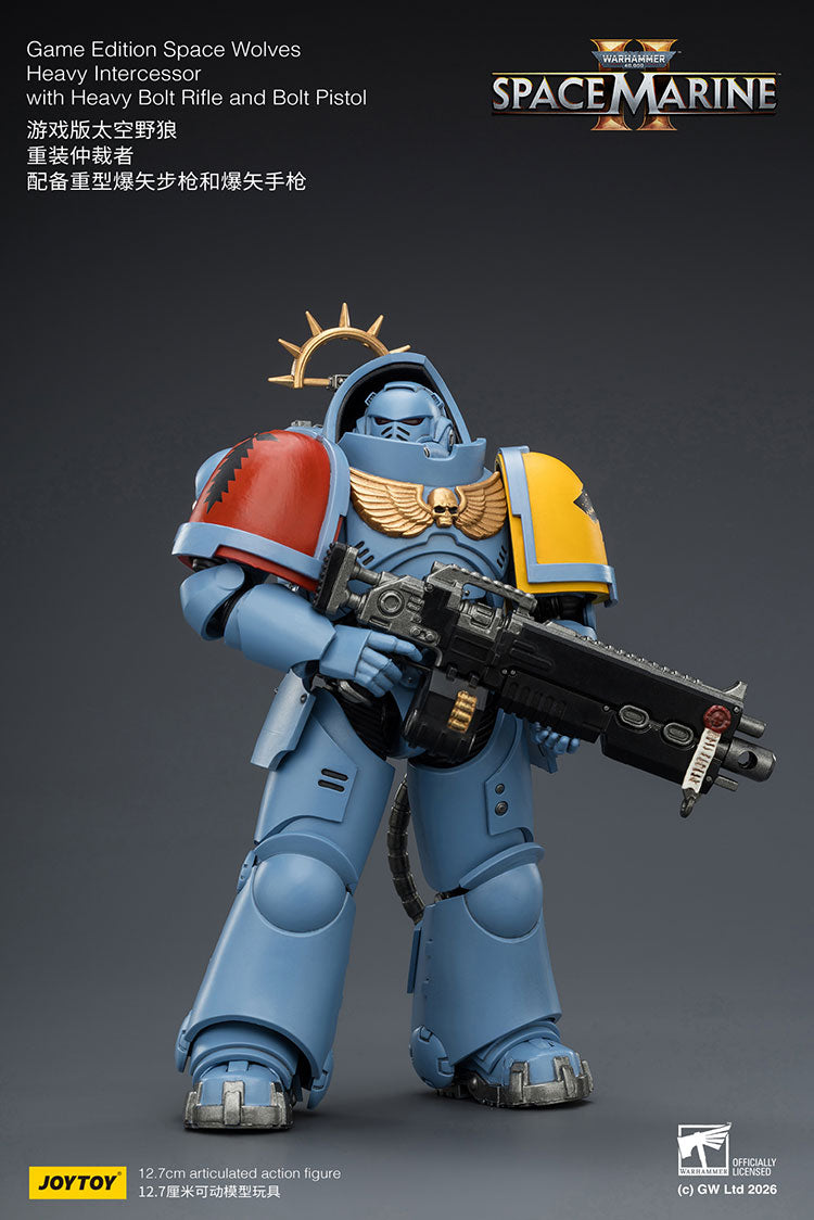 Joytoy 1/18 Warhammer Space Marine 2 Space Wolves Heavy Intercessor with Heavy Bolt Rifle and Bolt Pistol