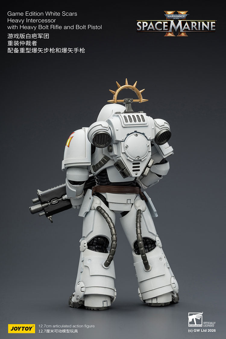 Joytoy 1/18 Warhammer Space Marine 2 White Scars Heavy Intercessor with Heavy Bolt Rifle and Bolt Pistol