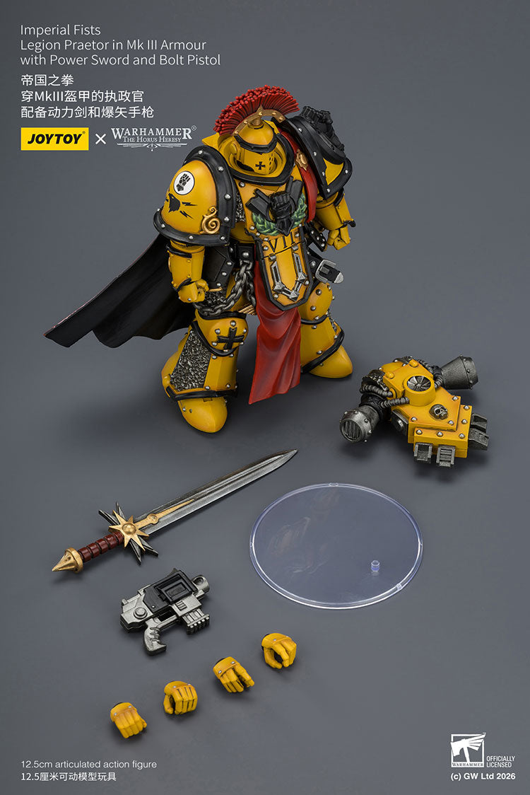 Joytoy 1/18 Warhammer The Horus Heresy Imperial Fists Legion Praetor in Mk III Armour