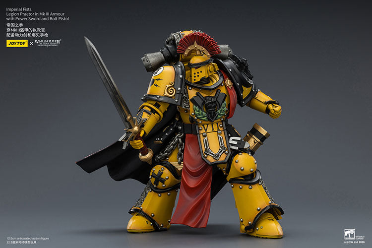 Joytoy 1/18 Warhammer The Horus Heresy Imperial Fists Legion Praetor in Mk III Armour