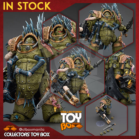 Joytoy 1/18 Warhammer 40k Death Guard Blightlord Terminator 1 with Reaper Autocannon and Bubotic Blades