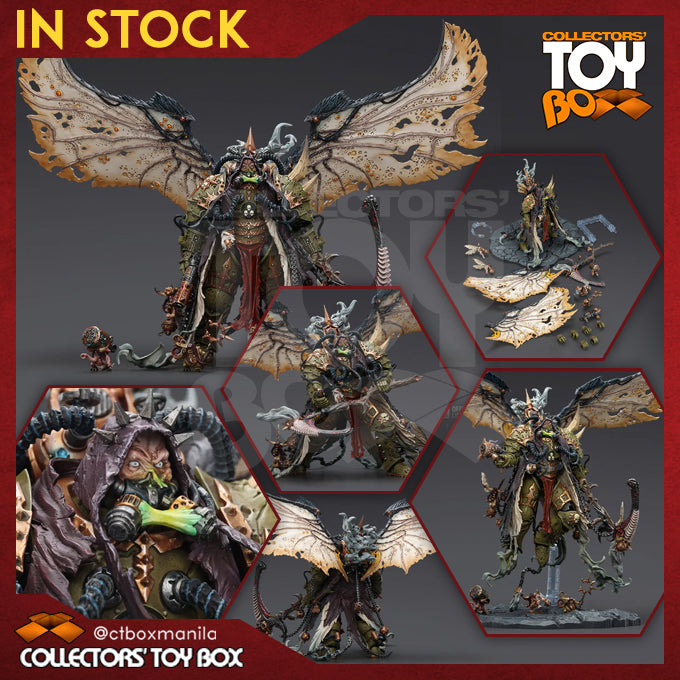 Joytoy 1/18 Warhammer 40k Mortarion, Daemon Primarch of Nurgle with Ancient weapons The Lantern and Silence