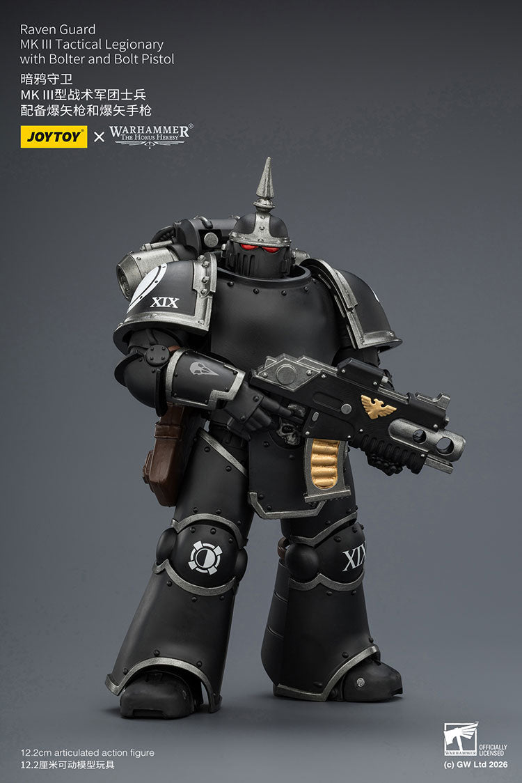 Joytoy 1/18 Warhammer The Horus Heresy Raven Guard - MK III Tactical Legionary with Bolter and Bolt Pistol