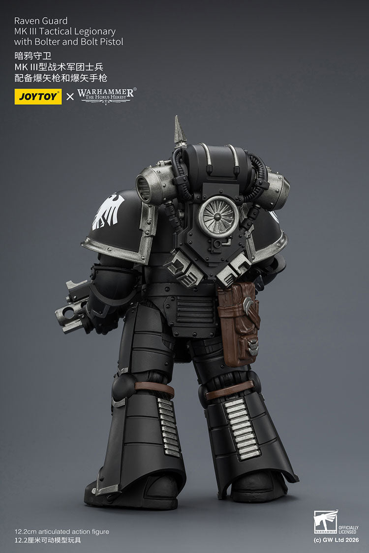 Joytoy 1/18 Warhammer The Horus Heresy Raven Guard - MK III Tactical Legionary with Bolter and Bolt Pistol