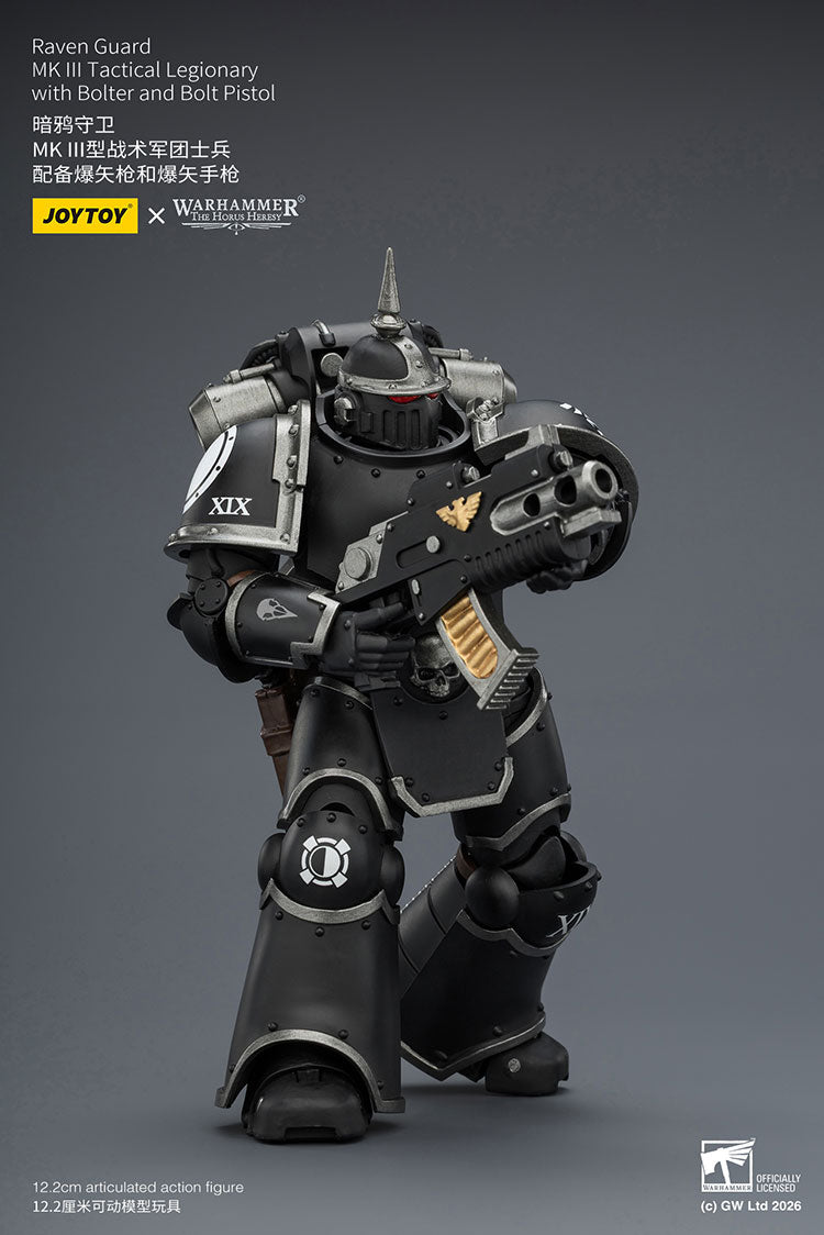 Joytoy 1/18 Warhammer The Horus Heresy Raven Guard - MK III Tactical Legionary with Bolter and Bolt Pistol