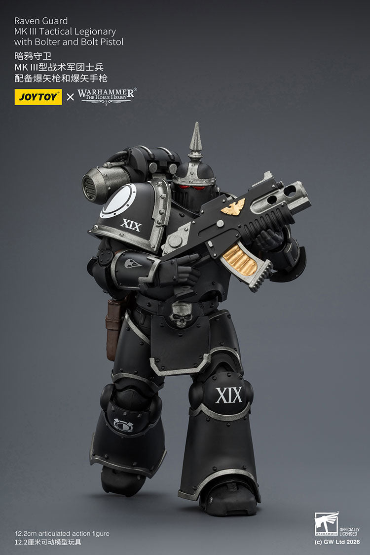 Joytoy 1/18 Warhammer The Horus Heresy Raven Guard - MK III Tactical Legionary with Bolter and Bolt Pistol