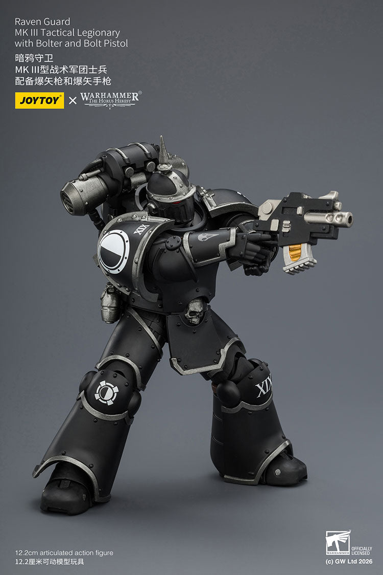 Joytoy 1/18 Warhammer The Horus Heresy Raven Guard - MK III Tactical Legionary with Bolter and Bolt Pistol
