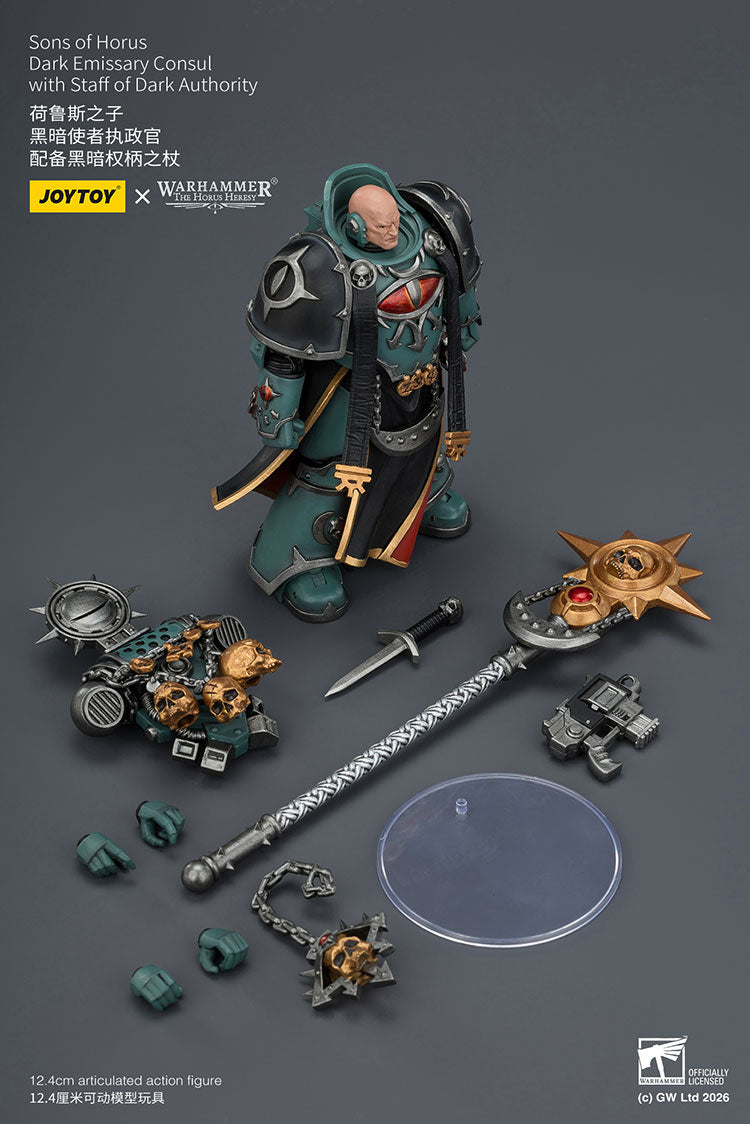 Joytoy 1/18 Warhammer The Horus Heresy Sons of Horus Dark Emissary Consul with Staff of Dark Authority
