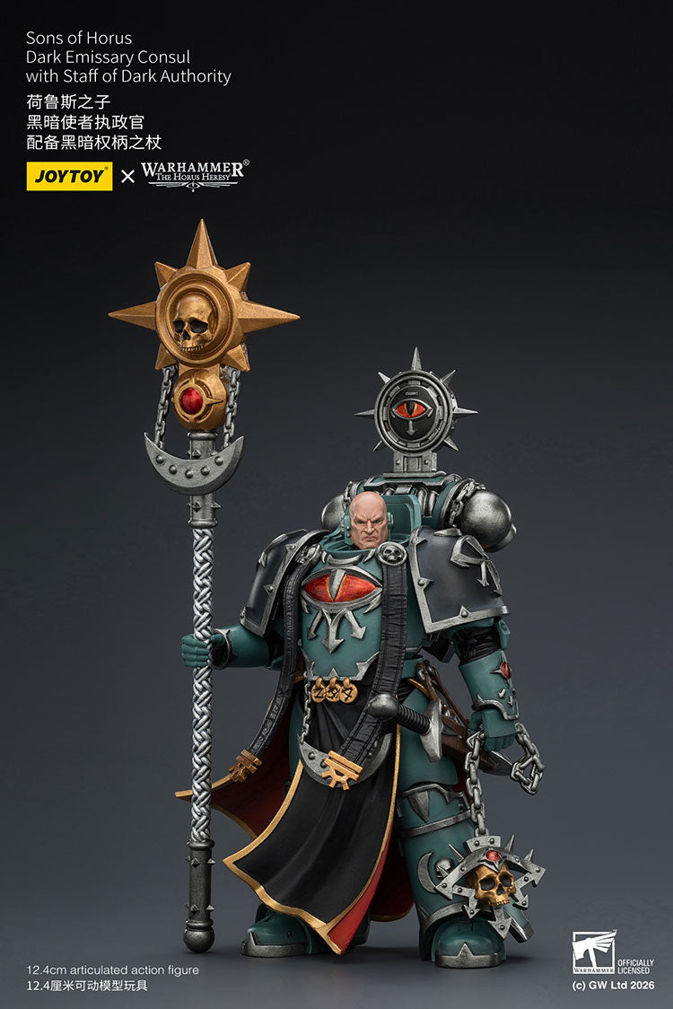 Joytoy 1/18 Warhammer The Horus Heresy Sons of Horus Dark Emissary Consul with Staff of Dark Authority