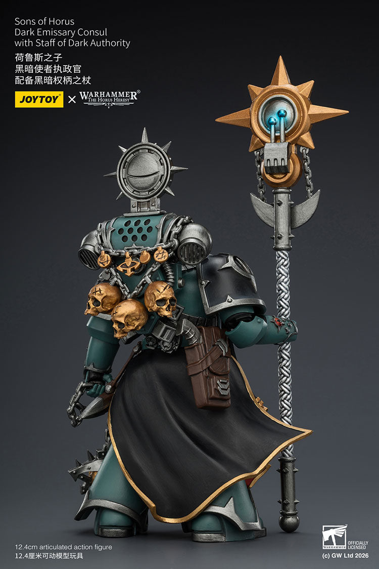 Joytoy 1/18 Warhammer The Horus Heresy Sons of Horus Dark Emissary Consul with Staff of Dark Authority