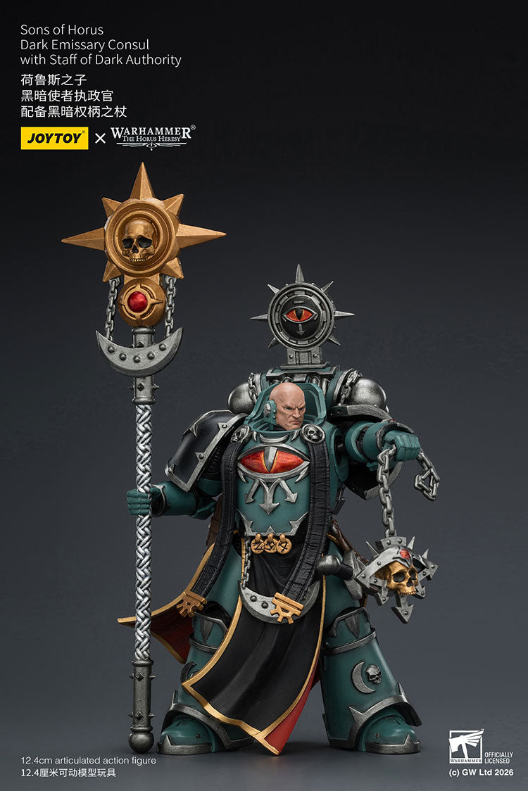 Joytoy 1/18 Warhammer The Horus Heresy Sons of Horus Dark Emissary Consul with Staff of Dark Authority