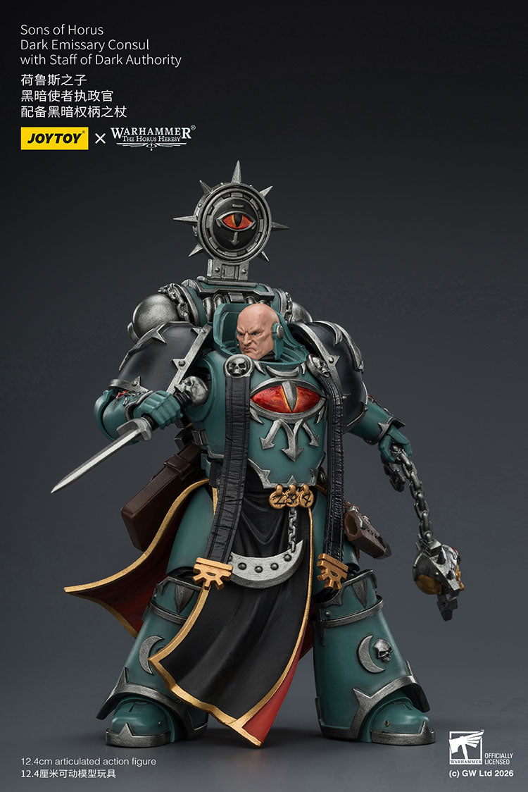 Joytoy 1/18 Warhammer The Horus Heresy Sons of Horus Dark Emissary Consul with Staff of Dark Authority