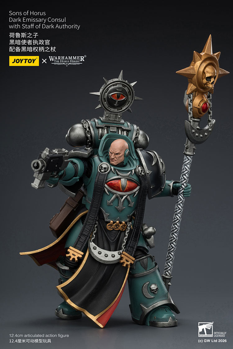 Joytoy 1/18 Warhammer The Horus Heresy Sons of Horus Dark Emissary Consul with Staff of Dark Authority