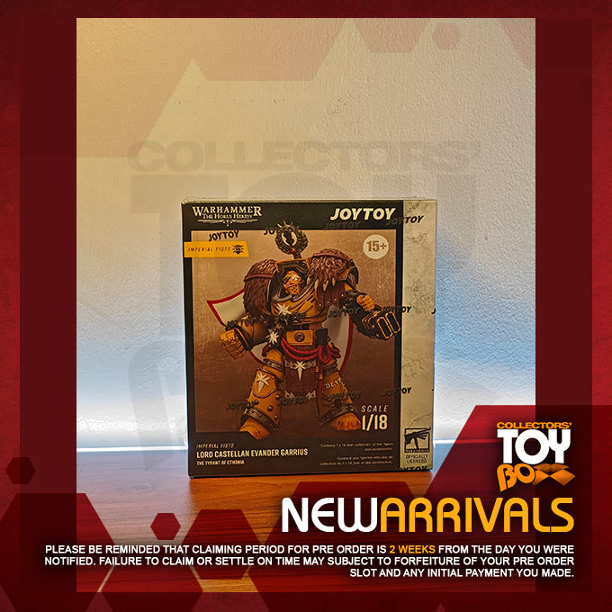 Joytoy 1/18 Warhammer The Horus Heresy Imperial Fists Lord Castellan Evander Garrius, The Tyrant of Cthonia with Subjugator and Incineratus