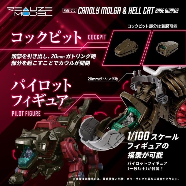 Takara Tomy Realize Model Zoids RMZ-010 Canoly Molga & Hell Cat Base Guards Set