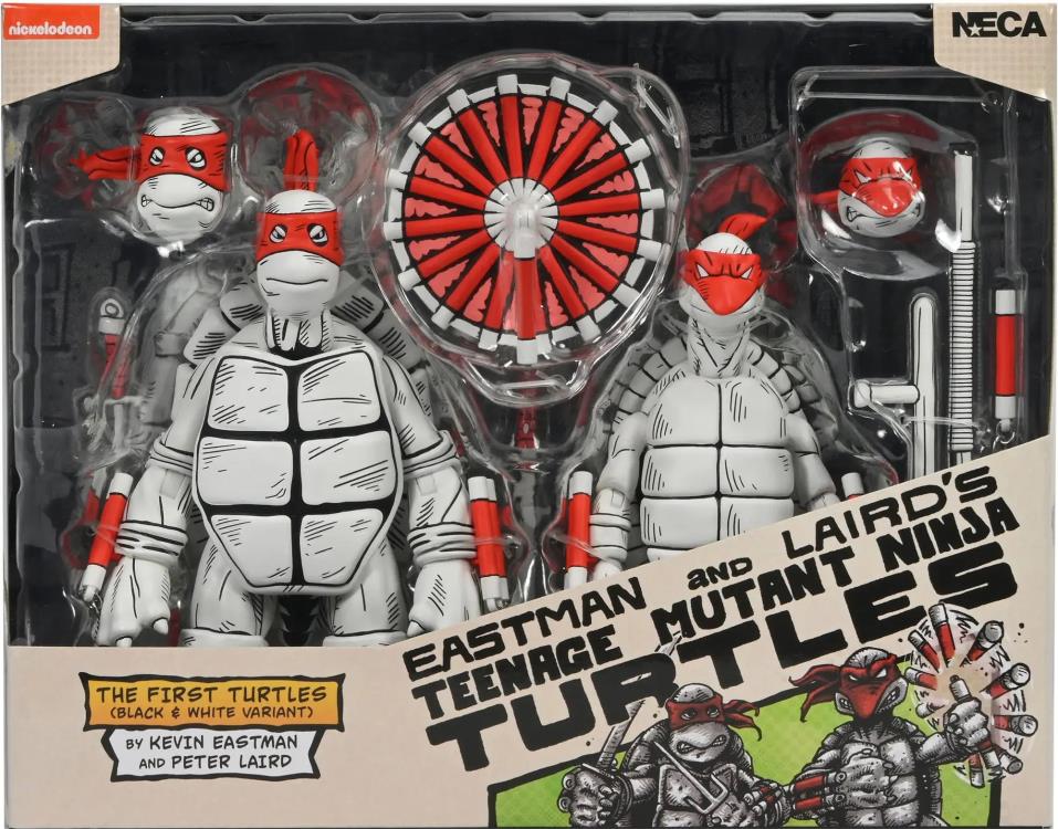 Neca Teenage Mutant Ninja Turtles The First Sketch Turtles (Black & White) 2-Pack