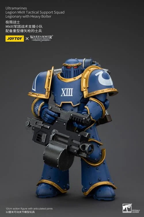 Joytoy 1/18 Warhammer The Horus Heresy Ultramarines - Legion MKIII Tactical Support Squad Legionary with Heavy Bolter