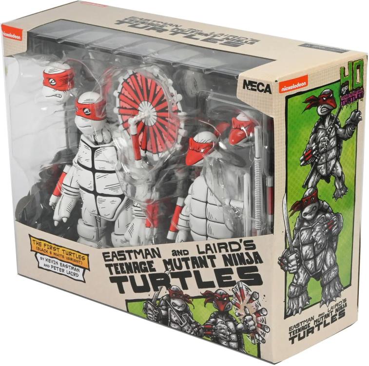 Neca Teenage Mutant Ninja Turtles The First Sketch Turtles (Black & White) 2-Pack