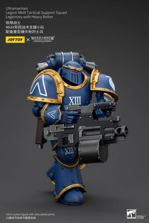 Joytoy 1/18 Warhammer The Horus Heresy Ultramarines - Legion MKIII Tactical Support Squad Legionary with Heavy Bolter