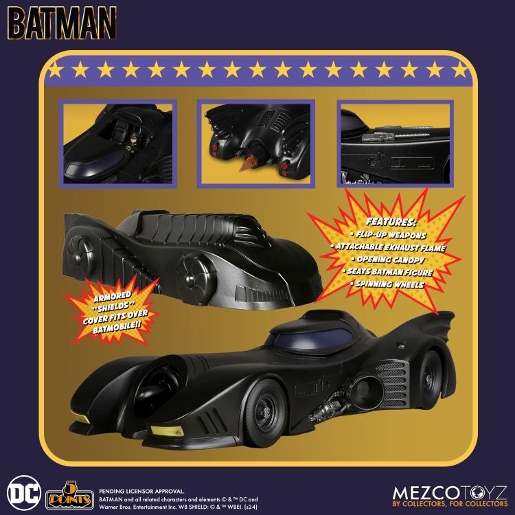 Mezco Toyz 5 Points DC Batman 1989 - Batman Batmobile