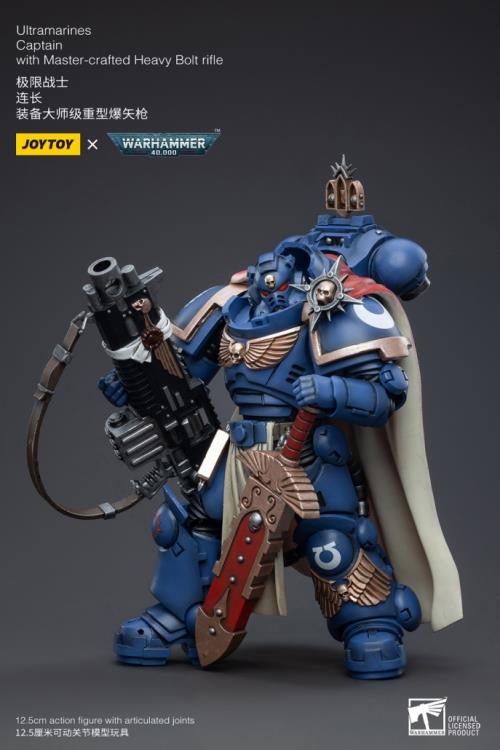 Joytoy 1/18 Warhammer 40K Ultramarines - Primaris Captain Ptolias Corvor with Master Crafter Heavy Bolt Rifle