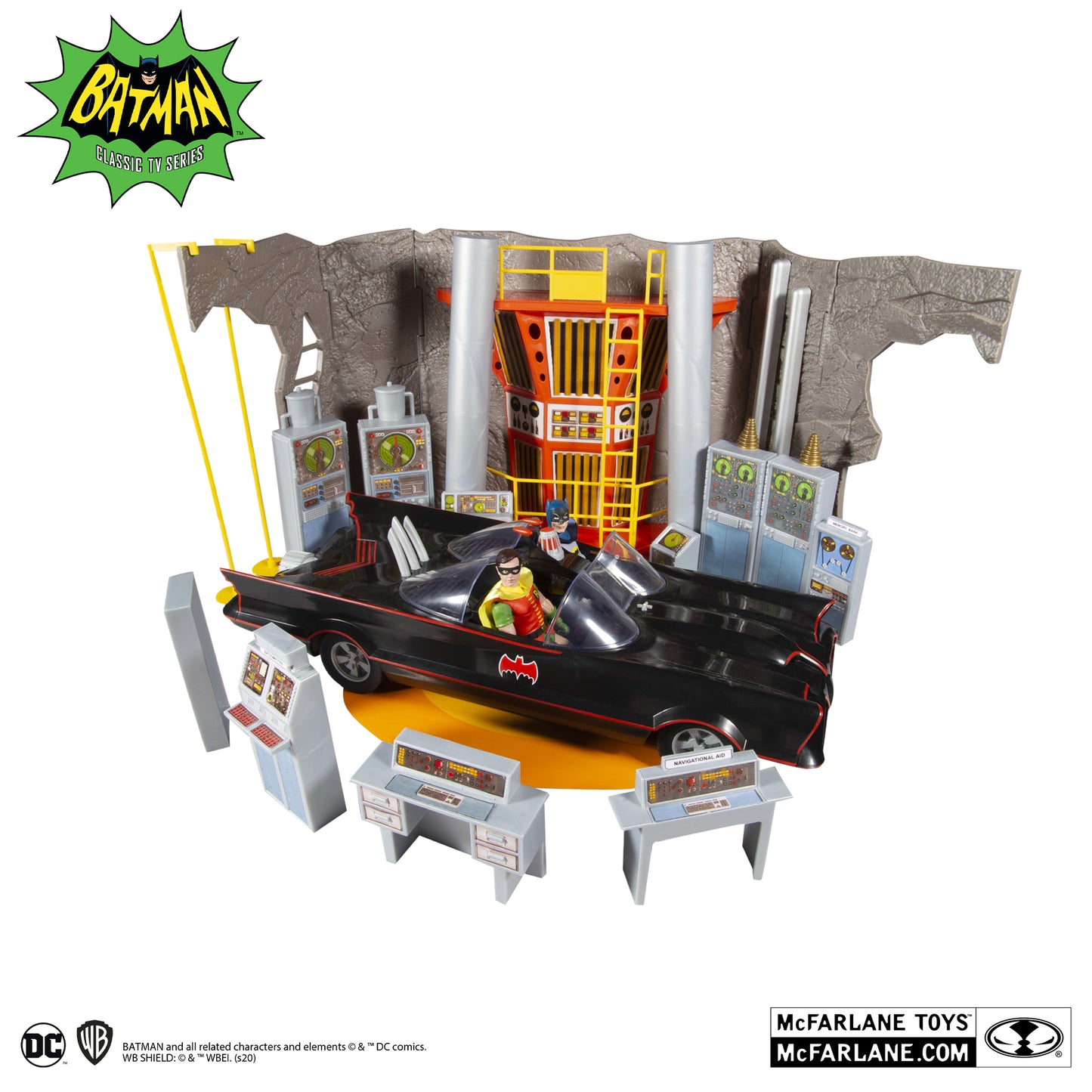 McFarlane Toys DC Retro Batman 66 Batcave Playset