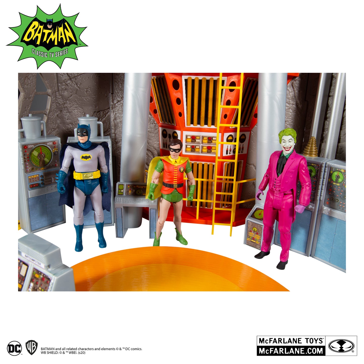 McFarlane Toys DC Retro Batman 66 Batcave Playset