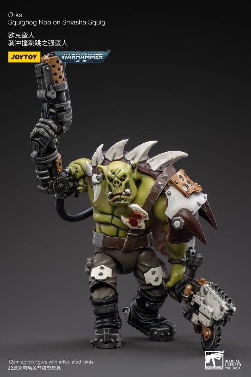 Joytoy 1/18 Warhammer 40K Orks Squighog - Nob On Smasha Squig