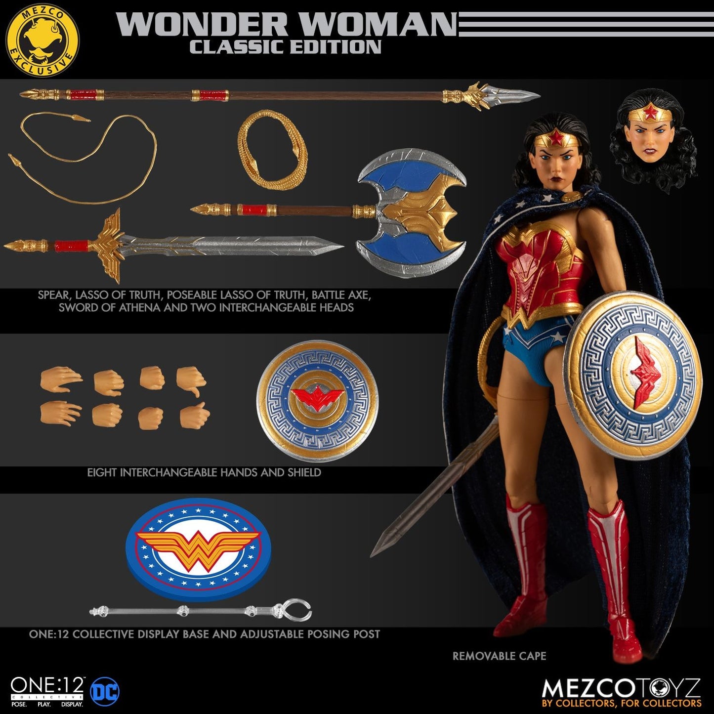 Mezco One:12 Collective DC Wonder Woman Classic Edition 2019 SDCC Exclusive