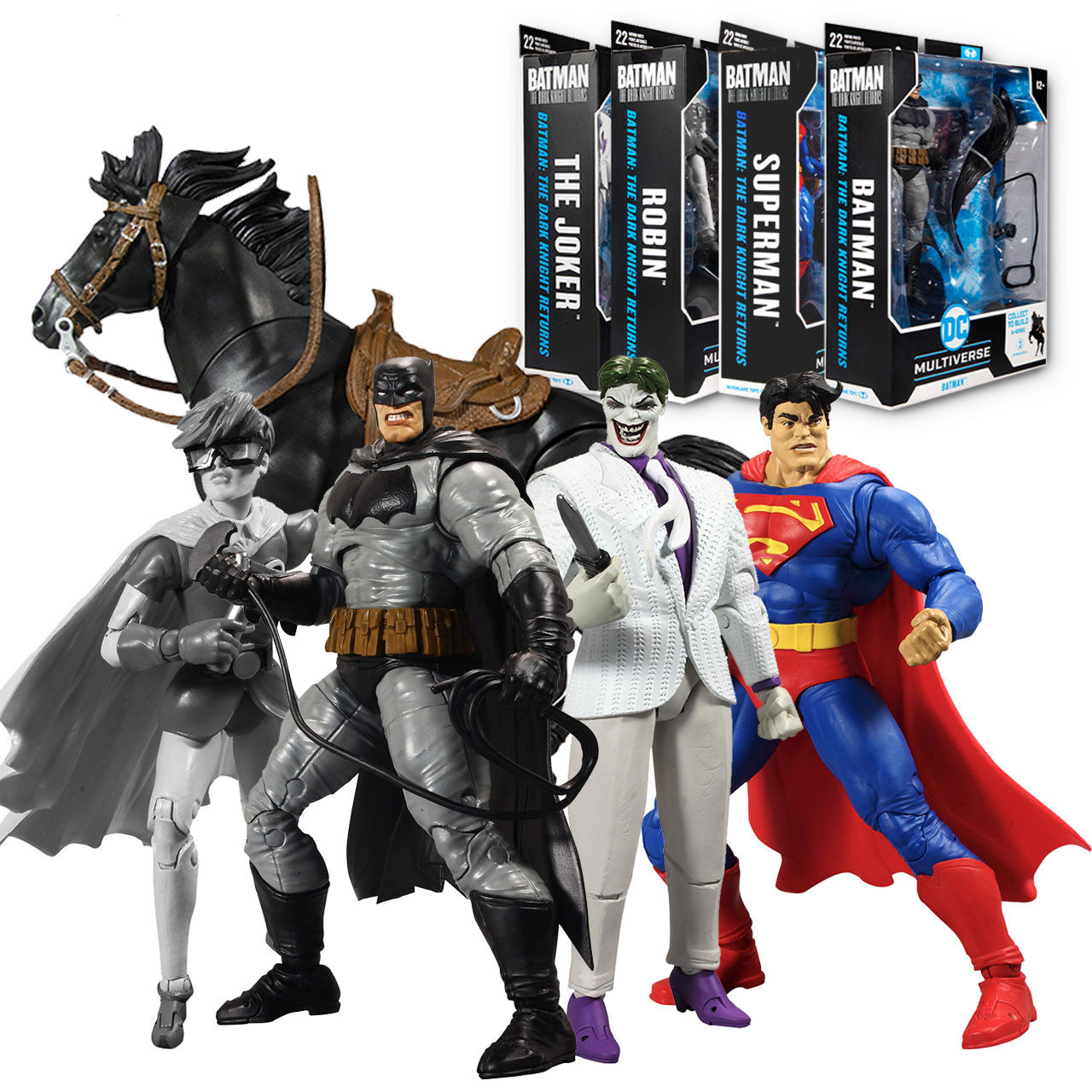 [BUNDLE] McFarlane Toys DC Batman: The Dark Knight Returns Wave 1 (Collect to Build: Batman's Horse) [with Platinum Robin]