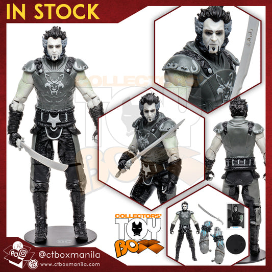 McFarlane Toys DC Batman Arkham City Rhas Al Ghul B&W (Solomon Grundy BAF) (Gold Label)