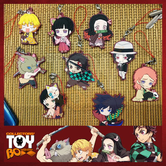 Gashapon Kimetsu No Yaiba Demon Slayer Rubber Strap Mascot Set