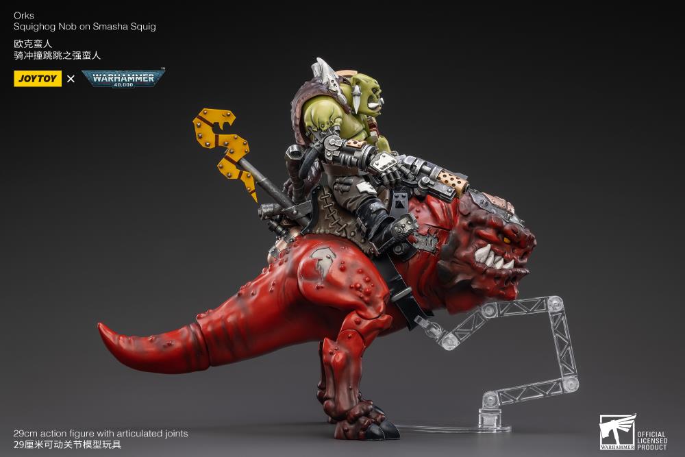 Joytoy 1/18 Warhammer 40K Orks Squighog - Nob On Smasha Squig
