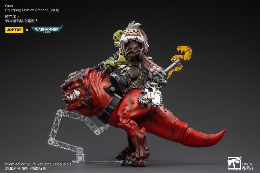 Joytoy 1/18 Warhammer 40K Orks Squighog - Nob On Smasha Squig