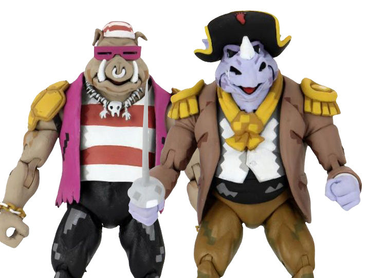 Neca Ultimate Teenage Mutant Ninja Turtles Turtles in Time Pirate Rocksteady and Bebop