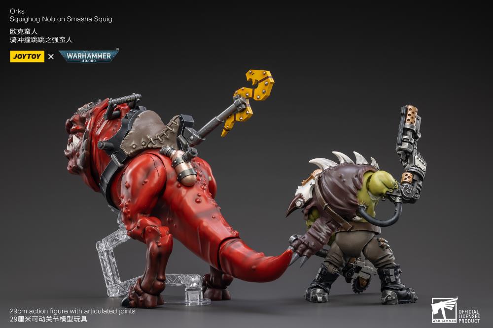 Joytoy 1/18 Warhammer 40K Orks Squighog - Nob On Smasha Squig